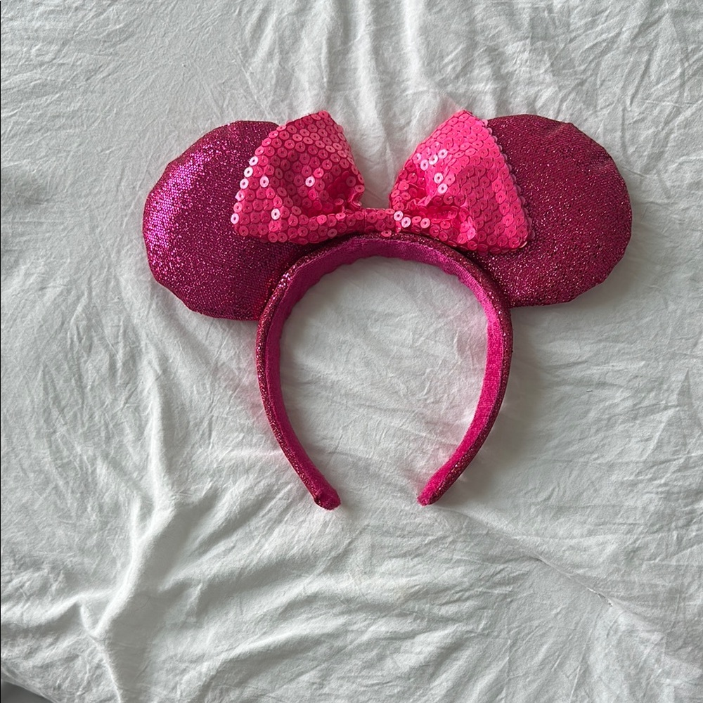 Disney Pink Sequin Minnie Mouse Ears Headband